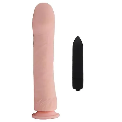 House Of Dasein Huge Soft Silicone Dildo 26Cm Flexible Vibrator - Dildo With Black Vibrator