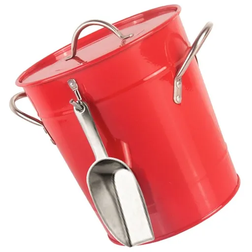 Metal Ice Bucket in Red with Sturdy Structure for Party Wine and Beer Bottle Cooling