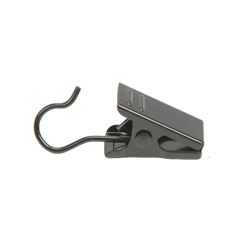 50PCS Stainless Steel Curtain Clip Hooks Strong Load-bearing Shower Accessories - Black