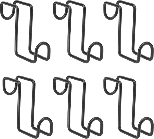 6pcs 4 Inch Tack Hook, Heavy Duty Metal Over Rail Hook for Hanging Horse Bridles,Buckets(Black) -
