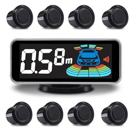 Backup Parktronic System Car Auto Vehicle Reverse with 8 Parking Sensors kit Distance Detection LCD Distance Display Sound Warning …