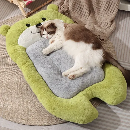 dog bed, bear shaped dog bed, thickened dog bed, enlarged dog bed, all season dog bed, comfortable dog bed, Australia, soft plush dog bed, machine washable dog bed - light green - Size XL-15kg