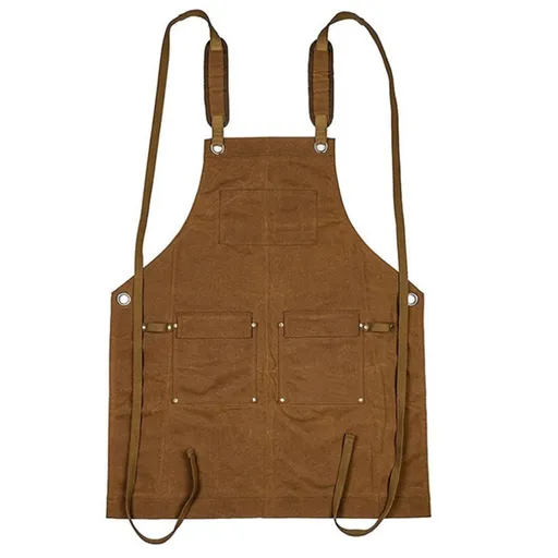 Woodworking Apron for Men, Shop Apron Waxed thick Canvas Work Apron , Heavy Duty Wood Working Workshop Bib Apron for Carpenter Woodworker Blacksmith, Men Gift, Khaki