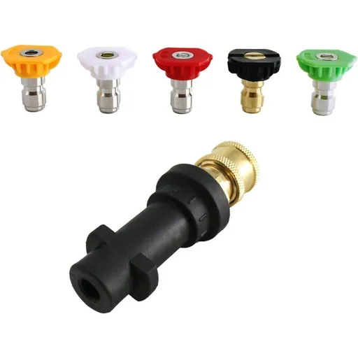 Pressure Washer Adapter Compatible with Karcher K2 to K7 with 5 Nozzle Tips, 0.25 Inch Quick Connect 2.5GPM