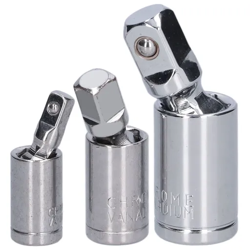 3pcs Universal Joint Socket Adapter 1/2 3/8 1/4 Chrome Vanadium Steel Conversion Tool for Ratchet Wrench