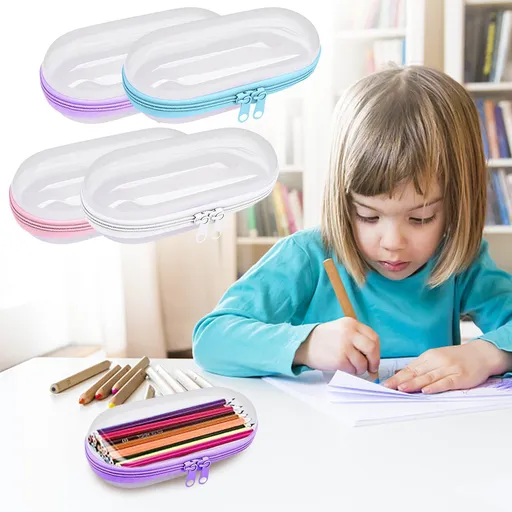 Pencil Pouch, Pencil Bags with Zipper, Pencil Case Pouch Storage Pens, Markers, Crayons Supplies White