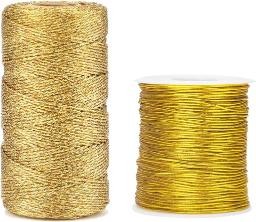 328 ft Gold Twine String and 328 ft Gold Elastic Cord