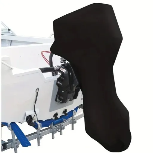 Outboard Motor Covers, Trailerable Full Boat Engine Cover Waterproof Heavy Duty Oxford Fabric with Zipper, Fits 60-100HP Motors