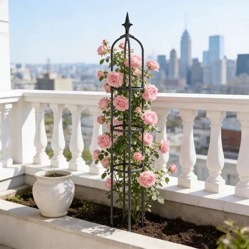 43.3inch Black Tall Garden Trellis, Heavy Duty Climbing Plant Support, Outdoor Yard Trellis for Roses and Clematis Vines