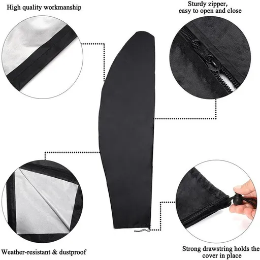 Umbrella Cover Outdoor Offset Umbrella Cover Waterproof Cantilever Parasol Cover Banana Frame Umbrella, Black
