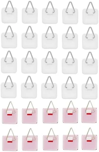 Invisible Adhesive Plate Hangers for The Wall - 1.25 Inch Vertical Plate Holders Set - 10 Pack & 20 Pack Bundle for Wall Hanging and Display