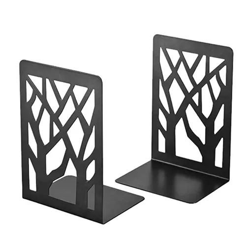 Heavy Duty Metal Bookends - Non-Slip Office Book Stopper with Foam Pads | Stainless Steel T-Shaped Design | 17.8×9cm | for Home, School, Office & Library Organization