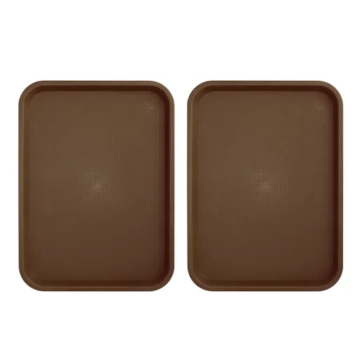 2pcs Food Tray Multifunctional Thickened Slip Resistance Chinese Fast Food Serving Tray for Dining Hall RestaurantsCoffee