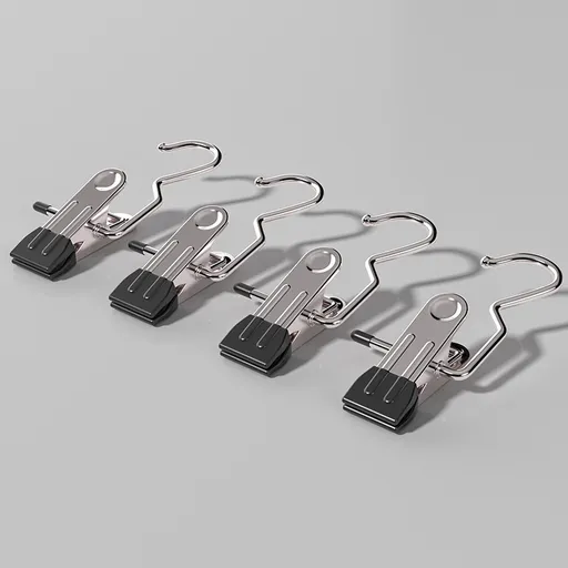 Black Stainless Steel Hanging Clips (35 PCS) - Strong Grip for Pants, Hats, Socks, Laundry
