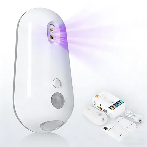 2-in-1 Motion Sensor Toilet UV Sterilizer Light with RGB Night Light – Automatic Disinfection, Waterproof Rechargeable Design for Bathroom Hygiene (3PCS)