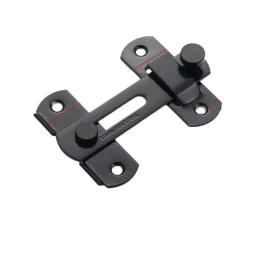 2 Packs Black Enhanced Security Flip Latch Lock - Heavy-Duty Sliding and Swing Door Latch for Barns, Gates, Cabinets Bathroom Garden Window Garage Door（180 degree flat small size）