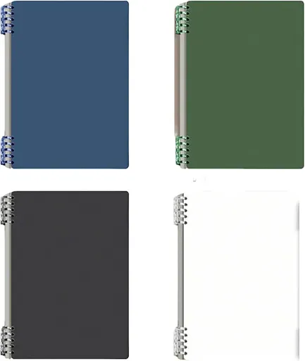 A5 Notebook Spiral Notebook Removable Spiral Binding Plastic Hardcover Journals 80 Sheets /160 Pages Lined Binding NoteBook for Writing Work School Supplies (A5 Grid -Blue Green Black white)