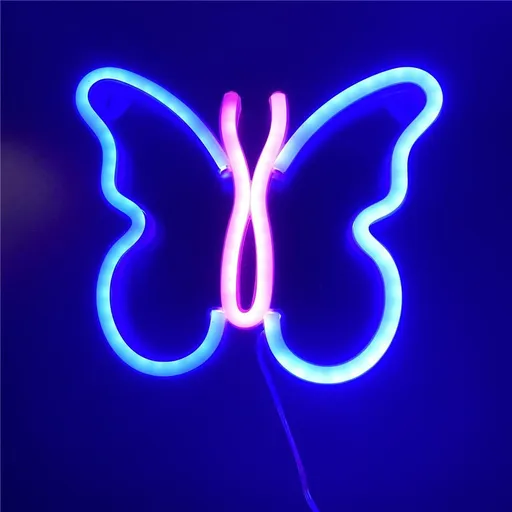 Butterfly Neon Sign Lights Hanging Decorative Neon Light USB or Battery Operated for Home Bedroom Bar Restaurant Christmas