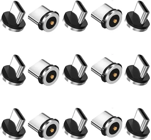 Magnetic Charging Tips USB-C 15pcs,1Pin 360° Rotate Connector Adapter for USB Type-C Ports Series,Just Plugs to Charging/Water-dustproof/antioxidant Without Cord&Non-Data