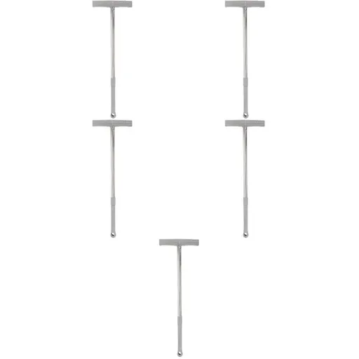 5-Pack Retractable Stainless Steel Handheld Sign Holders with Poles for Warning and Safety Signs Support