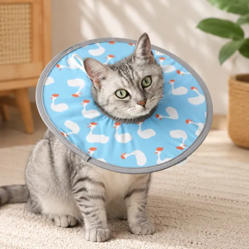 Soft Waterproof Elizabethan Collar for Cats and Dogs L Adjustable Anti-Licking Recovery Cone Blue