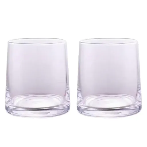 2PCS Hotel Household Glass Toothwash Cups Set Simple Gargle Toothwash Cup - Transparent