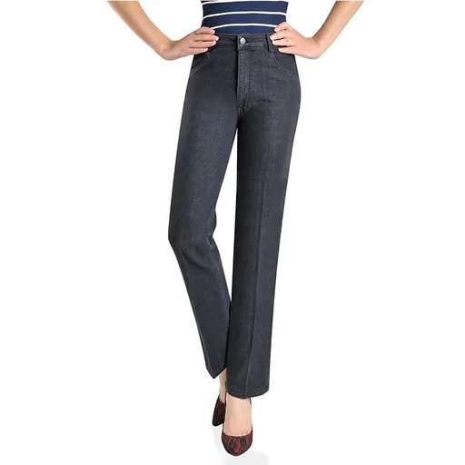 Ai Meiyi Women Stretch Denim Jeans High Waist Straight spring and autumn elegant black 30 Size (inches): 30; Chinese waist size: 2 chi 3; Waist (cm): 80; Hip (cm): 102; Pants length (cm): 102; Thigh (cm): 56