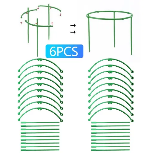 Plant Support Stakes, Free-Assembling Plant Support Cage, Tomato Cages for Vertical Climbing Plants, Vegetables, Flowers(6pcs)