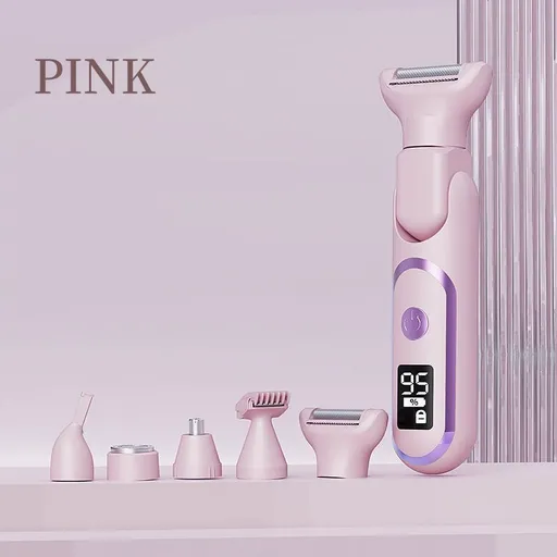Digital Display Type-C Multi-Functional Electric Hair Remover for Women – Pink