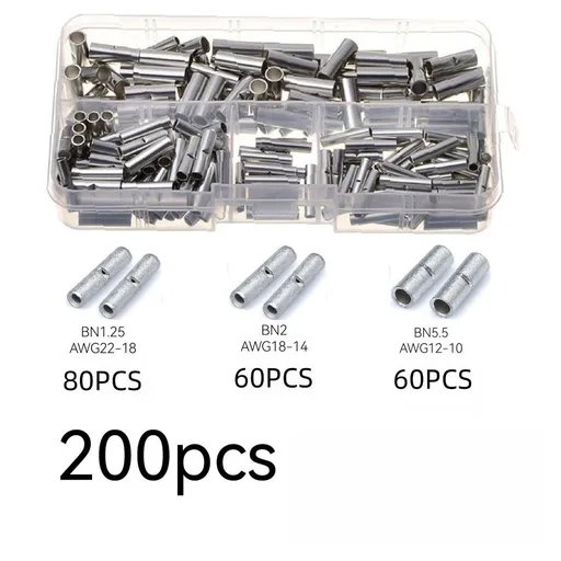 200PCS BN Copper Intermediate Connecting Terminals Cold-Pressed Terminals Copper Tubes
