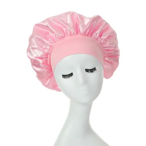Women's Satin Sleeping Hat Night Sleep Cap Elastic Band Bonnet Nightcap Cap Bonnet for Sleep Bathroom Hair Care (2pcs)