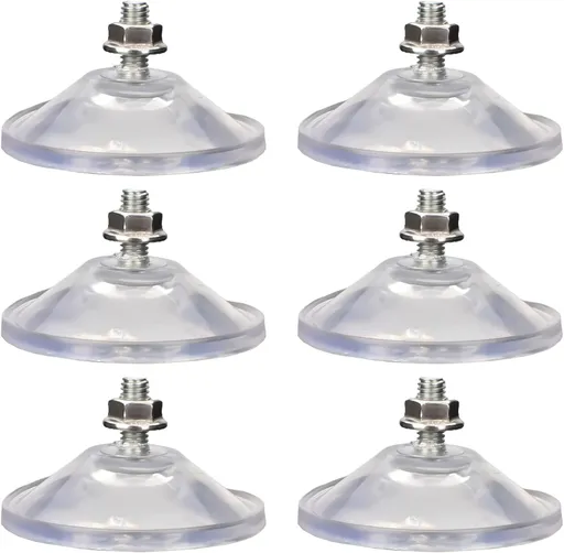 6 Pcs Strong Thickened Sucker Suction Cup Clear PVC Sucker Pads with M6 x 14 Thread Screw Extra Strong Adhesive Glass Suction Holder