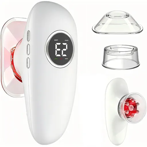 3-in-1 Facial Body Massage Device Suction Cupping Constant Heat EMS Interchangeable Cups 1800mAh Type-C