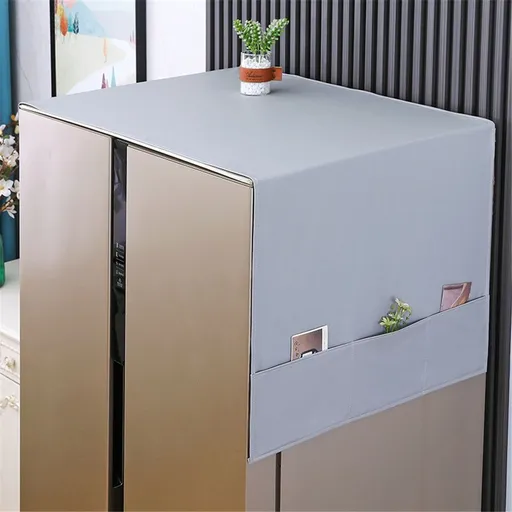 Fridge Dust Proof Cover Washing Machine Top Cover non-slip Refrigerator Top Cover Multi-Purpose Washing Machine Top Cover with Storage Pockets 180CMx68CM