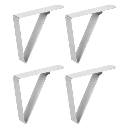 Stainless Steel Holder for Home Restaurant Banquet Outdoor Picnic Table Cloth Fixing, Silver Tone 4 Pcs