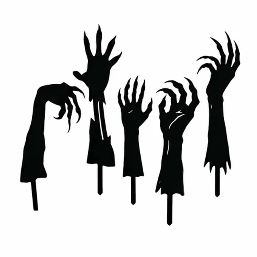 5 Pack Halloween Black Hands Yard Signs, Zombie Hands Coming Out of Ground, Spooky Outdoor Lawn Decoration for Garden, Haunted Pathway, Party