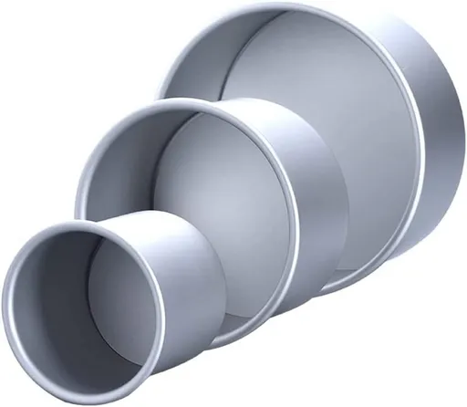 Set of 3 round cake tins, 10 cm deep - Includes cake tins with a diameter of 10 cm, 15 cm and 20 cm - Removable base - Suitable for baking - Healthy, sustainable and easy to clean