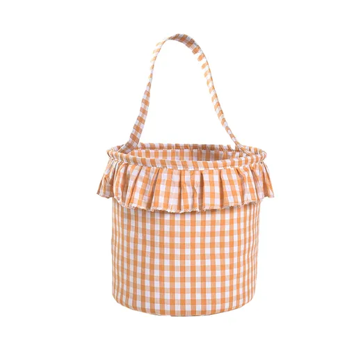 Small Wall-Mounted Kitchen Storage Basket, Hanging Storage Wicker Baskets Wall Mounted Woven Hanging Basket Wicker Small Basket with Handle Wicker Basket with Handle Small Basket Organizer Green and white checkered Easter Canvas Egg Basket