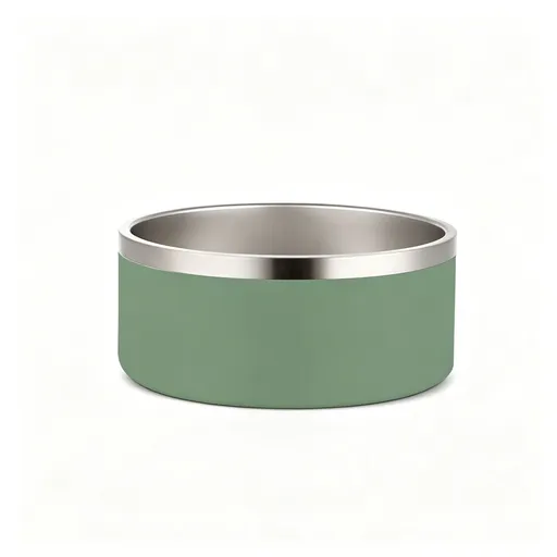 100oz 304 Stainless Steel Cat Dog Bowl | Extra Large Double Wall Pet Bowl | Non-Slip Base | Green | for Giant Dogs & Multi-Pet | Christmas Natural Large Feeder