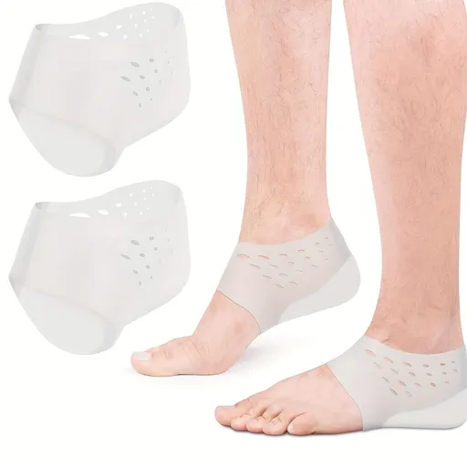 1 Pair Invisible Heel Pads - 2.17 Inch Gel Heel Support with Arch & Foot Protection, Comfortable & Durable, Unisex Adult Heel Protector Transparent Color