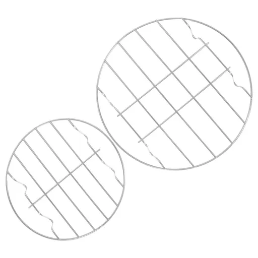 2Pcs Safe Stainless Steel Cooking Steamer Rack Heat Resistant Plated Silver
