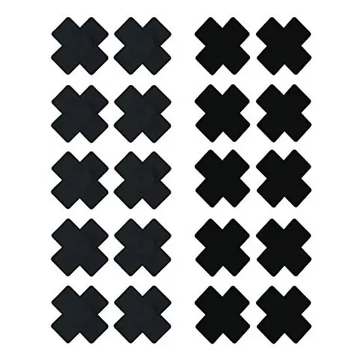 10 Pack Disposable X Plus Sign Cross Self Adhesive Satin Nipple Cover Pasties Stickers Black - Black
