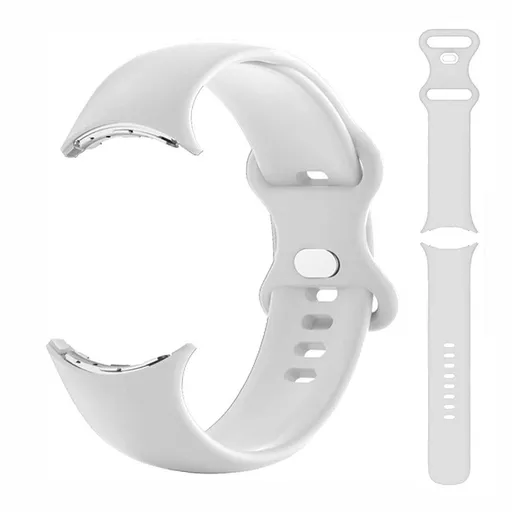 For Google Pixel Watch 1 / 2 Soft Replacement Strap Silicone Sport Watch Band White - S