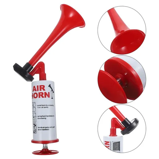 Red Handheld Party Air Horn Trumpet Shape for Celebration and Events, 1 Pack
