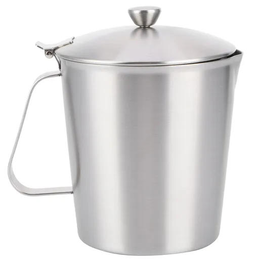 Coffee Latte Cup 1000ml Thicken 304 Stainless Steel Milk Frothing Jug with Scale and Cover