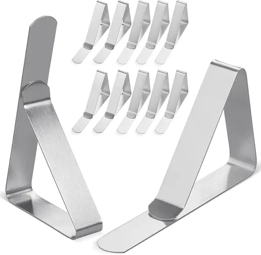 Tablecloth Clips - 12 Pack Stainless Steel, Rust Proof Table Clips for Home, Restaurants, Picnic, Party, Dining Tables