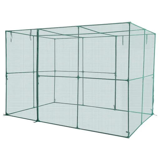 Crop Cage, 2.9 x 1.94 x 1.94 m Plant Protection Tent with Zippered Door, Wind-Resistant Tall Crop Cage, Easy to Install, Outdoor Raised Bed Cover, Tomato Plant Netting for Garden Patio Lawn