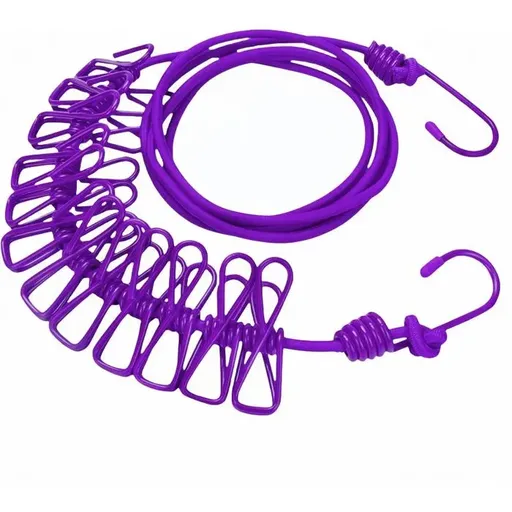 Portable Clothesline with 12 Clothespins, 174 cm
