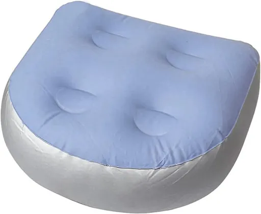 Hot Tub Booster Seat, Soft Comfortable Spa Cushion Pad, with 4 Pcs Suction Cups, Inflatable Booster Seat, Inflatable Back Support Bath Spa Pad, for All Spas and Hot Tubs (Blue)