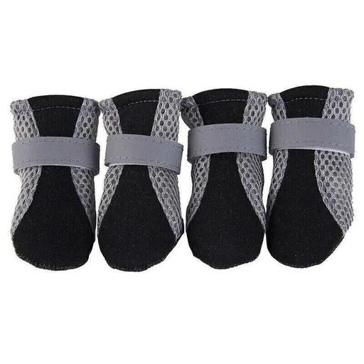 4PCS S Size Anti Slip Waterproof Protective Dog Shoes Rain Boots Pet Socks Booties - Black